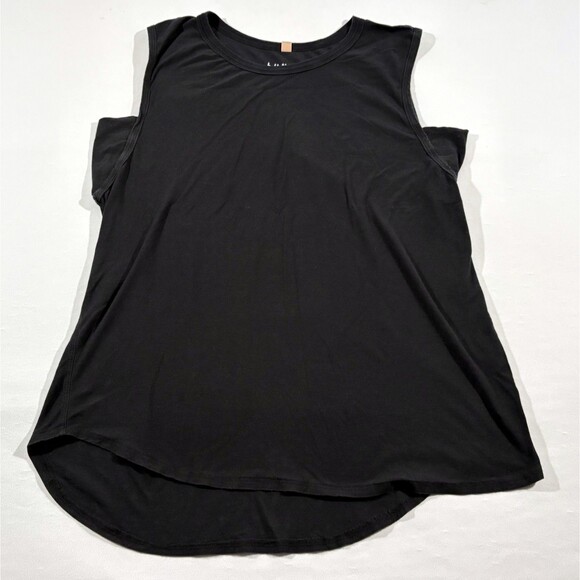 Lunya Womens Black Sleeveless Cotton Poly Crew Neck Muscle Tee Tank Top Sz XL - Picture 2 of 8